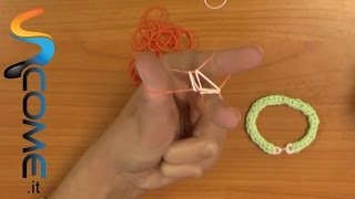 Tutorial braccialetti elastici con 3 dita  elasticolor [upl. by Zigrang]