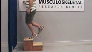 Eccentric calf muscle exercises for Achilles tendinopathy Part 3 [upl. by Cirillo]