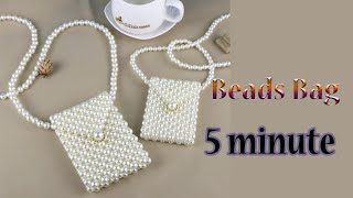 How to make Beads Bag 5 minute  Crystal Bead [upl. by Benji]