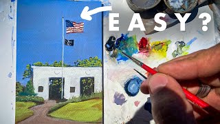 Plein Air Painting With GOUACHE Made EASY Full Tutorial [upl. by Rolat]