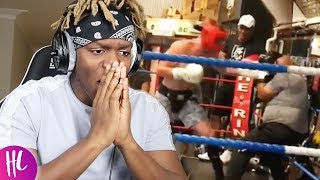 KSI Reacts To Logan Paul Fight Video amp Declares Rematch  Hollywoodlife [upl. by Eniak]