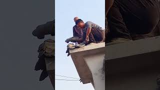 Construction process of waterproof glazed tiles for eaves [upl. by Leima711]