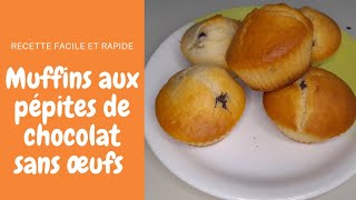 Muffins aux pépites de chocolat  Sans œufs ultra Moelleux [upl. by Eerdna]