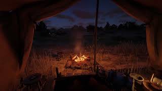 Camping overlooking Macfarlanes Ranch when it starts Raining  RDR2 Camping Ambience to study to [upl. by Petronille]