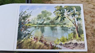 watercolor пленэр акварельнаяживопись pleinair пленэракварелью [upl. by Ylaek20]