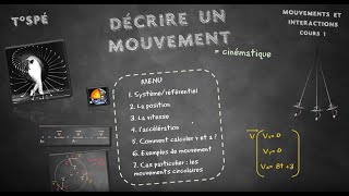 Cours 1  Décrire un mouvement [upl. by Eelinej]