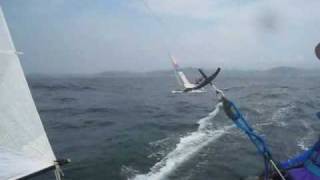 Catamaran nacra580 sailing with nacra 52 in 鎌倉 [upl. by Nonek]