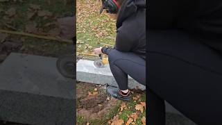 stone gravestone dewalt arbesko cemetery gravsten stenhuggare stonemason [upl. by Ainahtan]