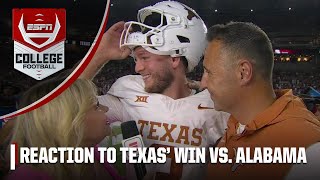 Steve Sarkisian and Quinn Ewers speak after Texas’ win at Alabama  ESPN College Football [upl. by Avner753]