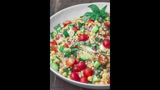 Loaded Mediterranean Couscous Salad shorts [upl. by Jemma]