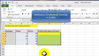 Calcularea productivitatii per angajatora cu Excel 2007 [upl. by Serle]