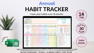 Annual Habit Tracker Tutorial  Daily Habit Planner  Weekly Goal Planner  Track Your Goal amp Habit [upl. by Woodhouse]