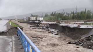 Highway 1 Washout Canmore AB  June 20 2013 [upl. by Hauser]