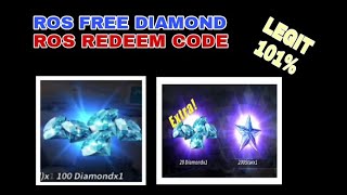 ROS REDEEM CODE  ROS FREE DIAMOND [upl. by Annoya]