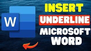 How To Easily Insert Underline In Microsoft Word [upl. by Shaughnessy]