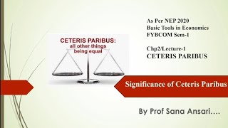 CETERIS PARIBUSMEANINGSIGNIFICANCE OF CETERIS PARIBUSNEP2020ECONOMICS ProfSanaAnsari [upl. by Herahab]