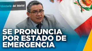 MINISTRO DEL INTERIOR SE PRONUNCIA TRAS ESTADO DE EMERGENCIA [upl. by Ragen]