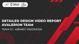 DETAILED DESIGN VIDEO REPORT  AVALERION TEAM  TELKOM UNIVERSITY  TEAM ID  428490  INDONESIA [upl. by Asenej]