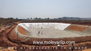 Installation of Geotextile fabric as an underlay Geomembrane geotextile [upl. by Adnik]