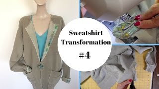 Sweatshirt Transformation 4Sweatshirt to Jacket DiY Fashion [upl. by Elodie]