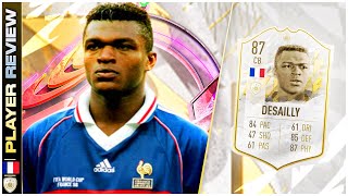 ICON 87 RATED MARCEL DESAILLY REVIEW  FIFA 22 ULTIMATE TEAM  ONE OF THE BEST CENTRE BACKS [upl. by Einneg250]