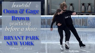 Oona Brown and Gage Brown practicing for the performance in Bryant Park New York City [upl. by Iniretake]