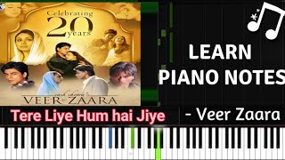 20 years of Veerzaara  celebration song piano tutorial  tere liye song [upl. by Acemaj65]