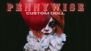 CREATING MY OWN PENNYWISE  Custom Monster High Doll Repaint  etellan [upl. by Yrret629]