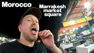 MOROCCO  Exploring Marrakesh market square at night 🇲🇦 SOLO travel [upl. by Mcleroy214]