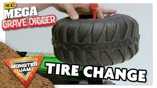 Monster Jam  Mega Grave Digger  How to Change a Tire [upl. by Dorca]