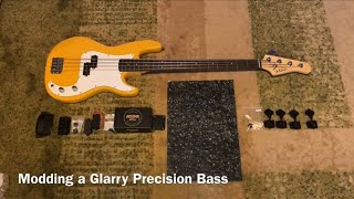 Modding a Glarry Precision Bass Part 1 Painting The Headstock [upl. by Halueb135]