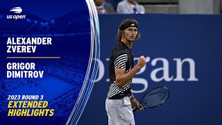 Alexander Zverev vs Grigor Dimitrov Extended Highlights  2023 US Open Round 3 [upl. by Yv]