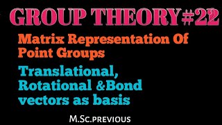 Group Theory Representation Of Point Groups on basis of different base vectors NOBLECHEMISTRY [upl. by Burnaby385]