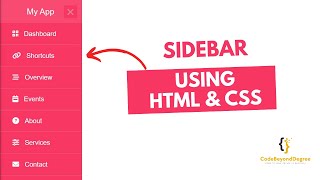 Sidebar Menu Using HTML amp CSS [upl. by Ennazus]