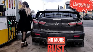 Evo X underbody rust protection Lanoguard Mitsubishi Lancer Evolution x No more rust  How to [upl. by Elurd]