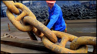 Warship Anchor Chain Mass Forging Process  Factory Since 1958 [upl. by Bekha]