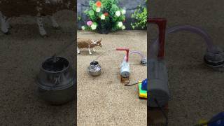 Mini tractor making video with mini motor water pump project cow bathed video  164 [upl. by Sharlene]