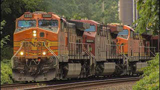 CSX B120 With BNSF 4000 Leading [upl. by Assillam]