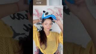 easiest way to wear cap with ponytail hairstyle ❤️hairstyle ponytail hairtutorial cap [upl. by Dirraj317]