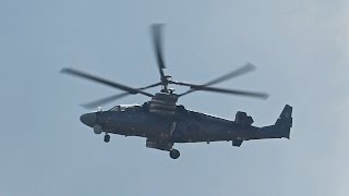 Kamov KA52 Alligator HokumB flying Display at 100 Years Russian Air Force 2012 AirShow [upl. by Gnolb975]