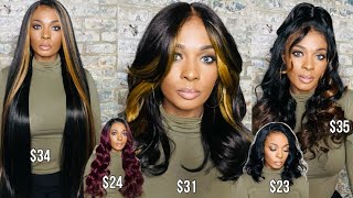 FIVE AFFORDABLE WIGS  MAYDE BEAUTY ALICE KISSES LYRA SUNNY DALLAS [upl. by Lewison]