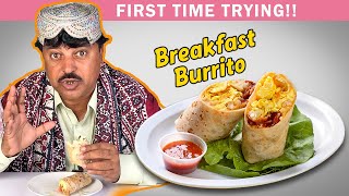 What Happened When This TRIBAL People Try BREAKFAST BURRITO FIRST TIME TRYING [upl. by Feodore]