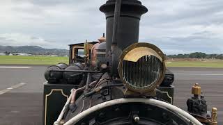 Steam Train crosses Gisborne Airport Runway Railway Crossing [upl. by Sedberry]