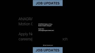 ANAGRAM is Hiring Motion Graphic Designer  Apply Now [upl. by Ori]