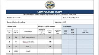 IPSF HOW TO GUIDE POLE SPORTS COMPULSORY FORM TUTORIAL [upl. by Arakawa803]