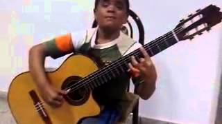 Titanic theme song on guitar by a 6 years old kid [upl. by Nonnair]