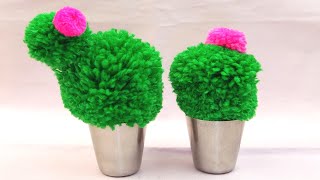 DIY PomponKaktus  Cactus pompon DIY [upl. by Gillespie]