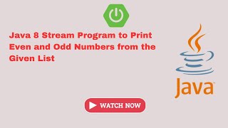 Java 8 Stream Program to Print Even and Odd Numbers from List  frequently asked Interview Question [upl. by Oppen]