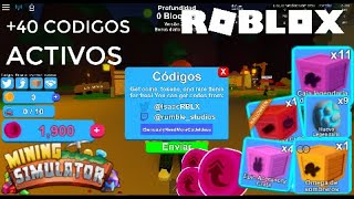 40 CODIGOS ACTIVOS EN MINING SIMULATOR  ROBLOX [upl. by Fechter175]