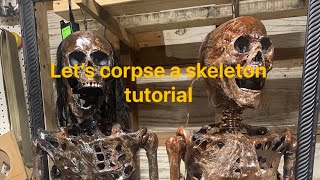 DIY realistic corpsing using cheap Walmart skeleton [upl. by Eilime]